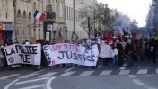Bordeaux 14 mars 2026 . Pour ces manifestant la police tue , mais les protègent pour manifester contre eux !